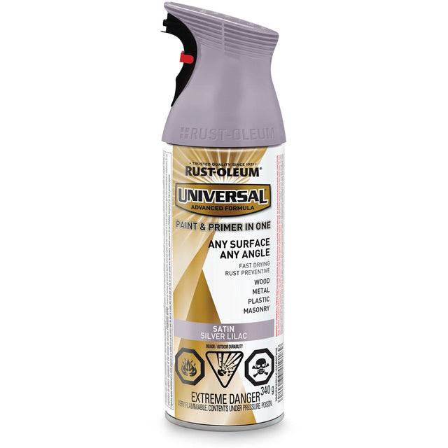Universal® Enamel Paint & Primer In One, Silver Lilac Purple, Satin, Aerosol Can