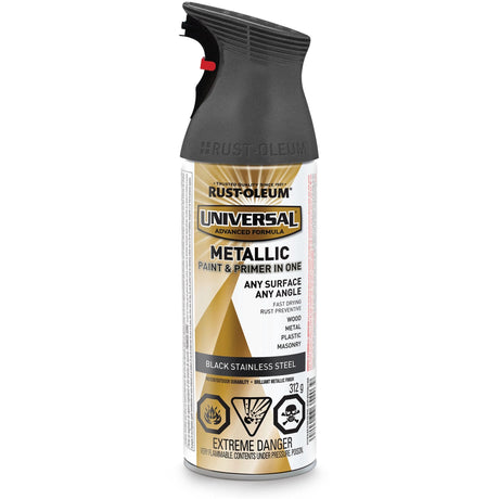 Universal® Spray Paint, Black Stainless Steel, Metallic, Aerosol Can