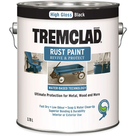 Tremclad® Water-Based Rust Paint, 3.78 L, Gallon, Black