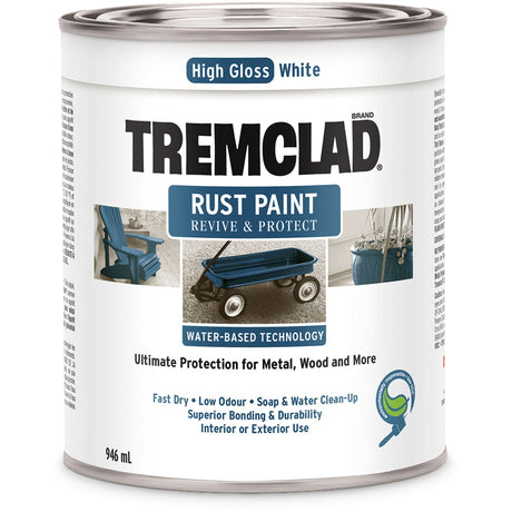 Tremclad® Water-Based Rust Paint, 946 ml, Can, White