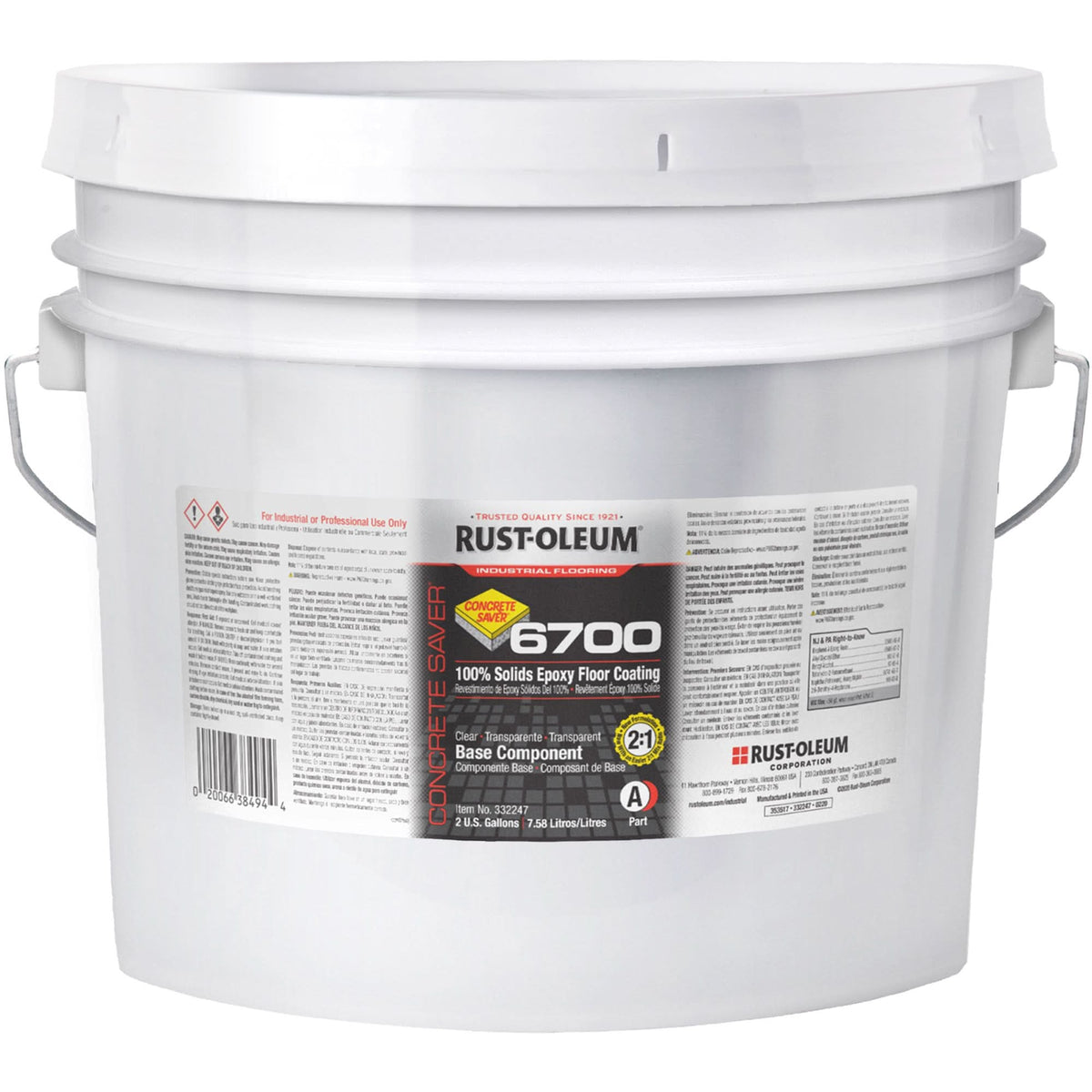 6700 System Extended Pot Life Floor Coating, 2 Gal., Epoxy-Based, High-Gloss, Beige