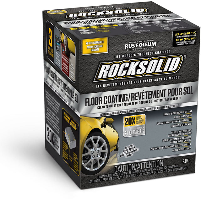 RockSolid® Top Floor Coating, 2.25 L, Solvent-Based, High-Gloss, Clear