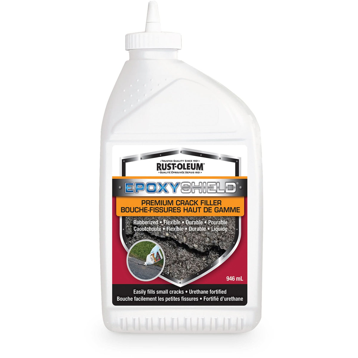 EpoxyShield® Premium Rubberized Crack Filler, Bottle, Black