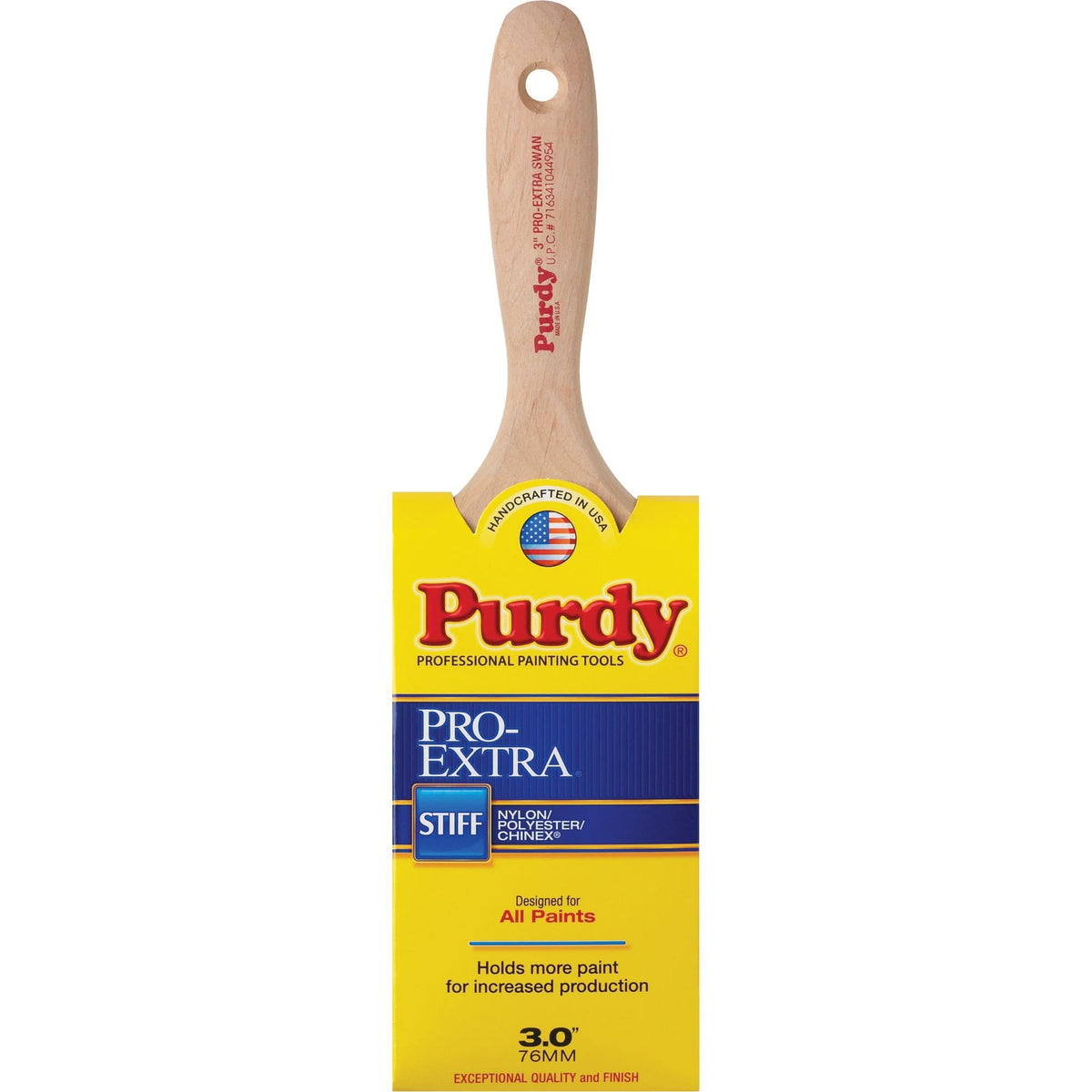 Pro-Extra Swan Paint Brush, Blended Material, Wood Handle, 3" Width