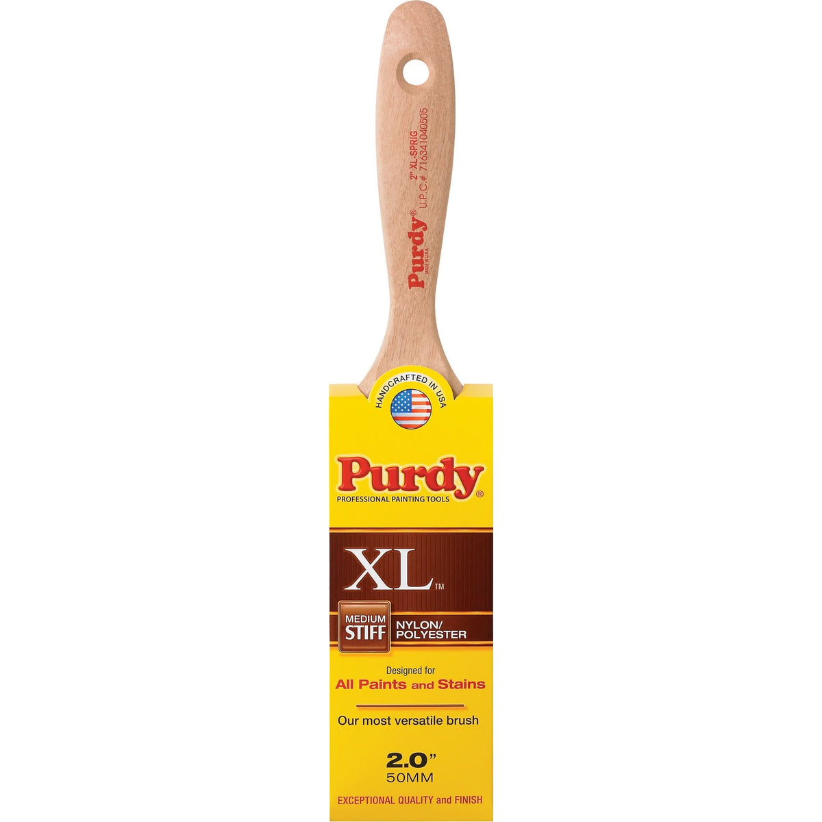 XL Sprig Paint Brush, Poly/Nylon, Wood Handle, 2" Width
