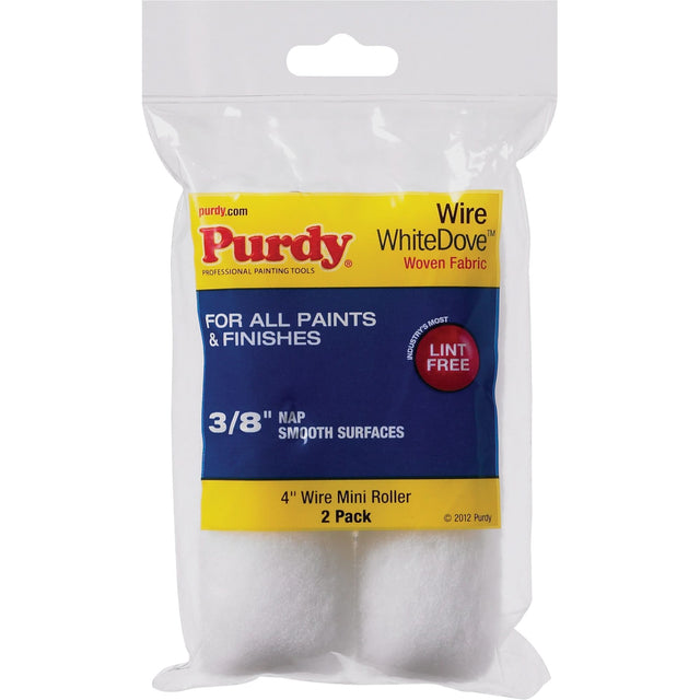 White Dove Mini Paint Roller Cover, 9.5 mm (3/8") Nap, 101 mm (4") L
