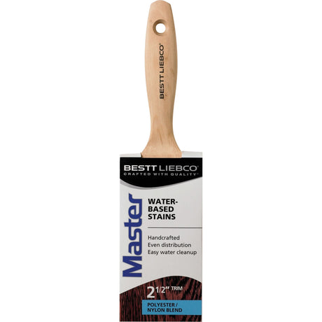 Master Water-Based Stains Trim & Angle Paint Brush, Poly/Nylon, Wood Handle, 2-1/2" Width