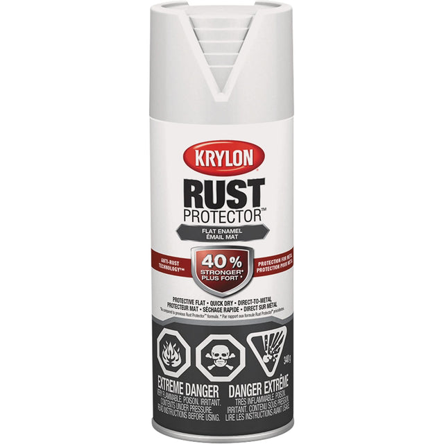 Rust Protector® Rust Preventative Enamel, White, Very Flat, 12 oz., Aerosol Can