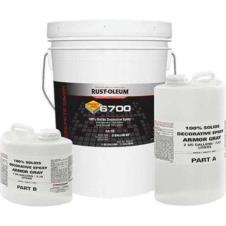 6700 100% Solids Decorative Epoxy, 3 gal., Epoxy-Based, High-Gloss, Grey