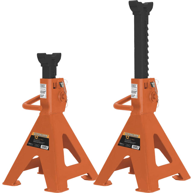 872B Jack Stands, Locking Handle/Ratchet, 12 Ton(s) Capacity, 19-1/4" - 28-1/3" H