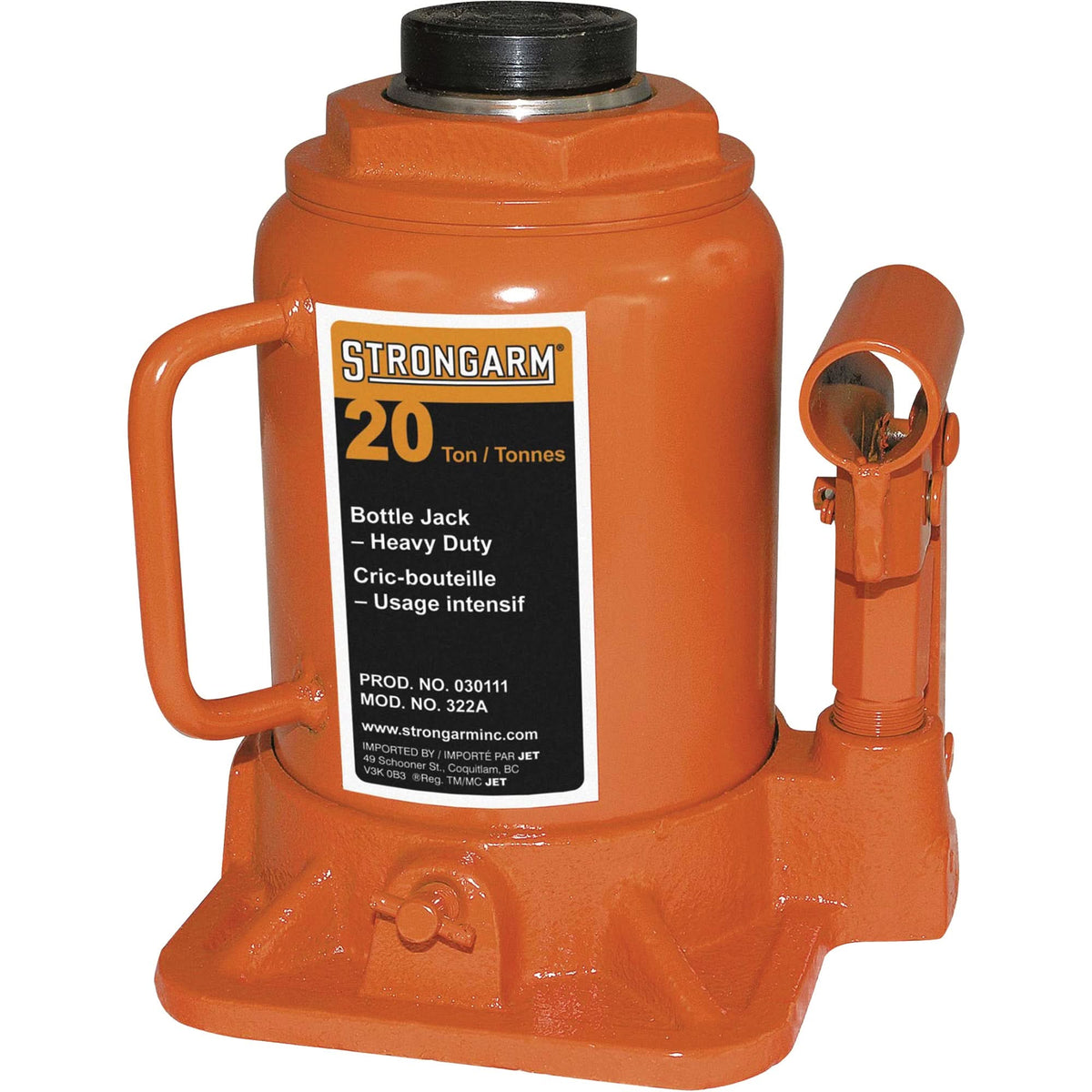 322A Bottle Jack, 20 Ton(s), 14-3/4" Raised Height