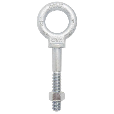 Eye Bolt, 1-3/16" Dia., 4" L, Zinc Plated, 650 lbs. (0.325 tons) Capacity