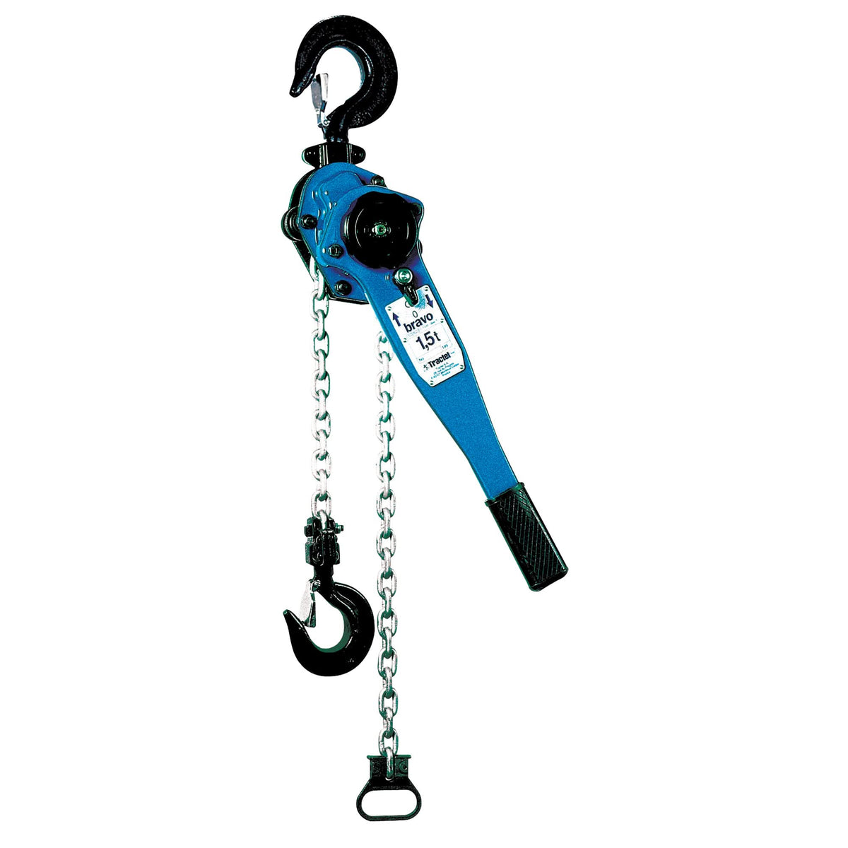 Bravo® Lever Chain Hoist, 20' Lift, 1500 lbs. (0.75 tons) Capacity, Grade 80 Chain