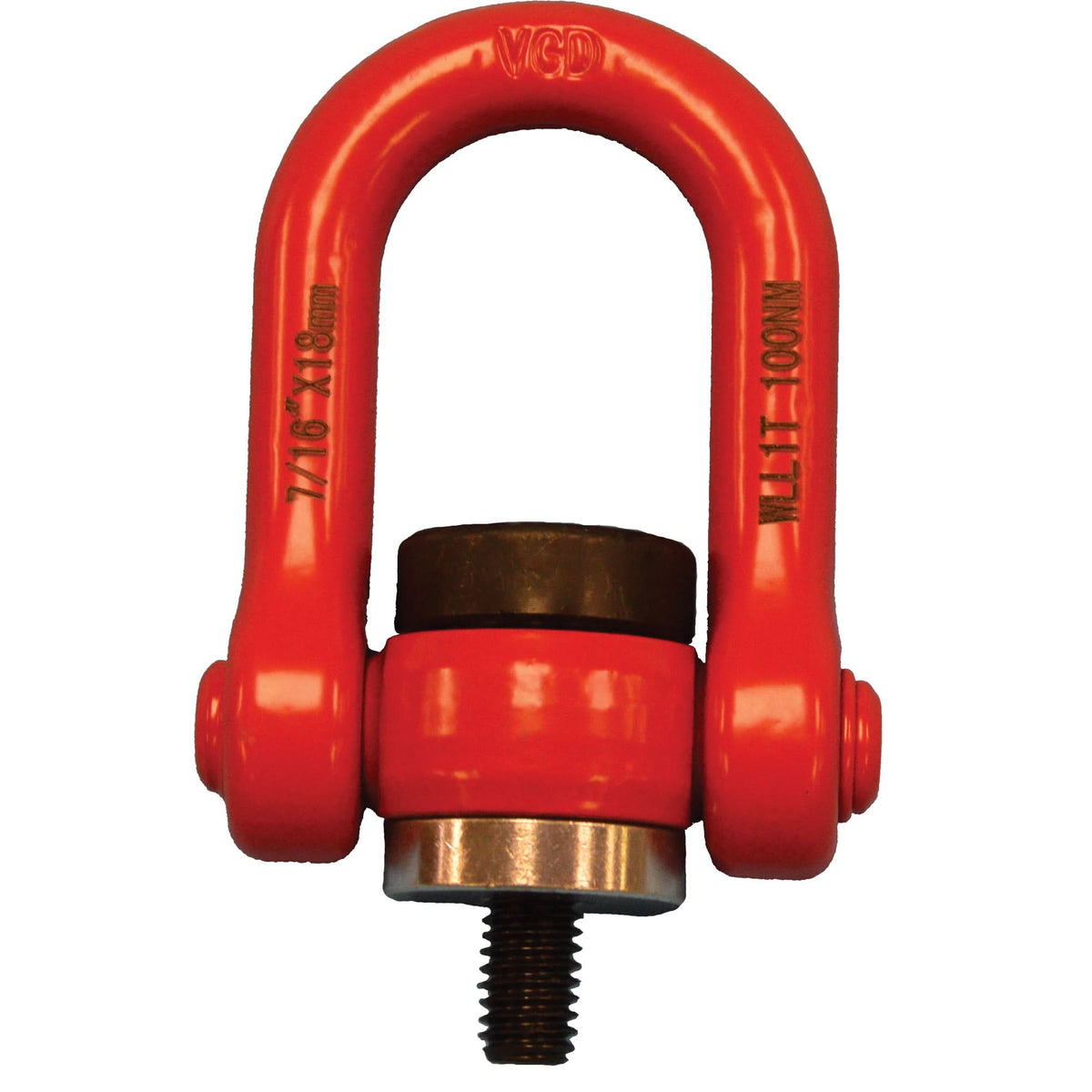 VQ Swivel Hoist Lifting Ring, 1-1/4", 45 mm Thread Length, Alloy Steel