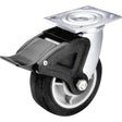 Total Locking Caster, Swivel with Brake, 6" (152.4 mm), Steel, 900 lbs. (408 kg.)