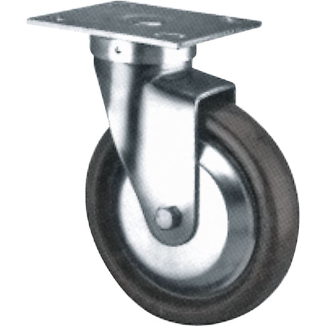 Medium/Heavy-Duty Caster, Rigid, 4" (101.6 mm), Solid Elastomer, 600 lbs. (272 kg.)