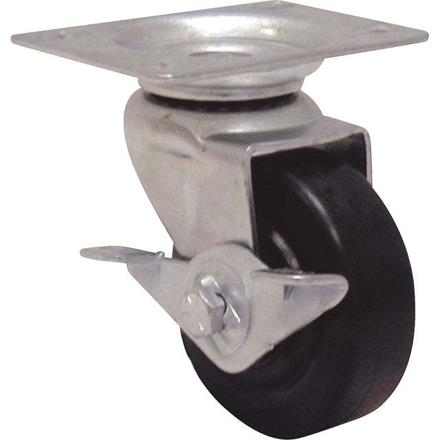 Light-Duty Caster, Swivel with Brake, 5" (127 mm), Urethane, 150 lbs. (68 kg.)