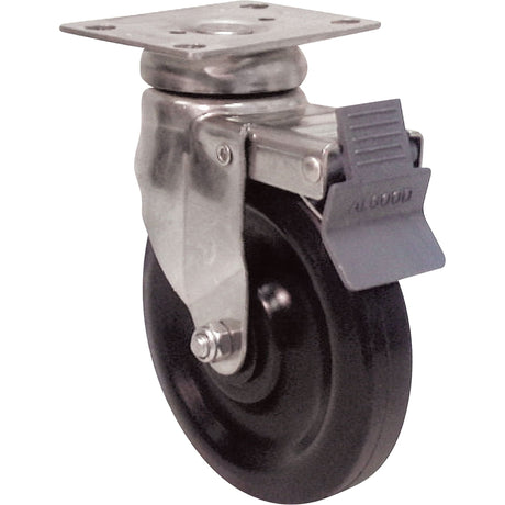 General Purpose Caster, Swivel with Brake, 5" (127 mm), Steel, 300 lbs. (136 kg.)