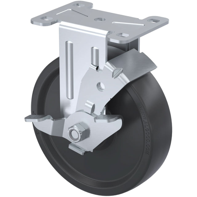 General Purpose Caster, Swivel with Brake, 5" (127 mm), Urethane, 300 lbs. (136 kg.)