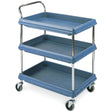 Deep Ledge Utility Cart, 3 Tiers, 21" x 41" x 33", 400 lbs. Capacity