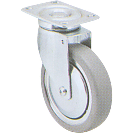 Zinc Plated Caster, Swivel, 5" (127 mm), Polyolefin, 240 lbs. (108 kg.)