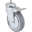 Zinc Plated Caster, Swivel with Brake, 5" (127 mm) Dia., 240 lbs. (108 kg.) Capacity