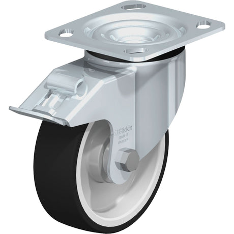 Heavy-Duty Kingpinless Caster, Swivel with Brake, 5" (127 mm), Thermoplastic Polyurethane, 770 lbs. (349 kg.)