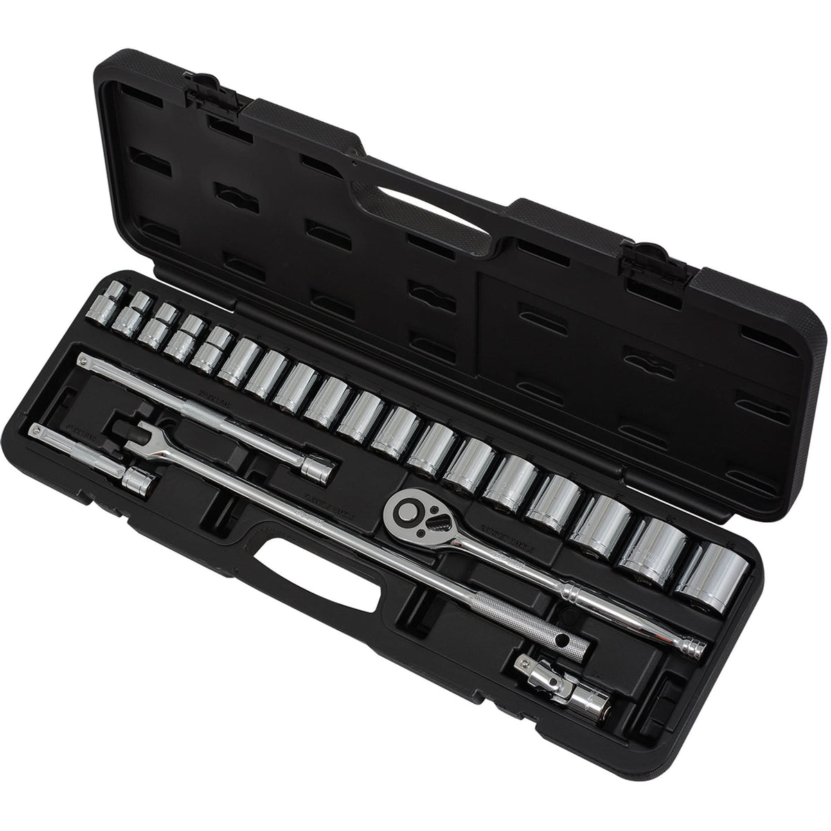 Metric Socket Set, 24 Pcs, 1/2" Drive Size