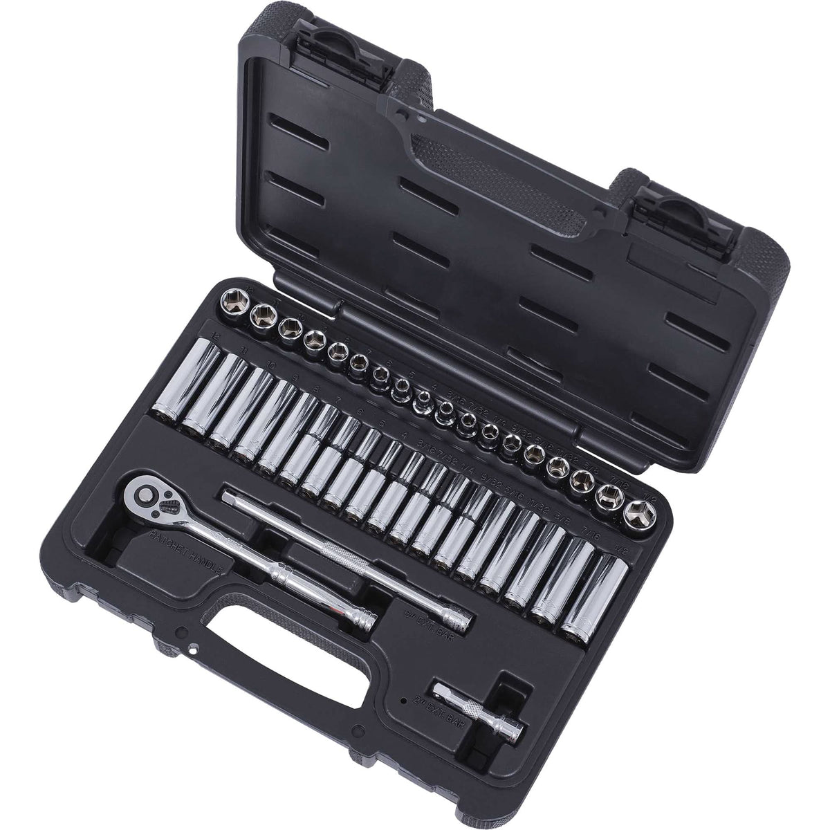 ISK-1440SM SAE/Metric Socket Set, 40 Pcs, 1/4" Drive Size, Deep