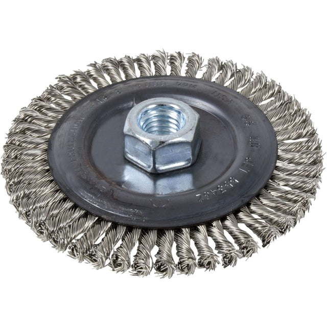 Stringer Bead Brush Wheel, 6" Dia., 0.022" Fill, 5/8"-11 Arbor