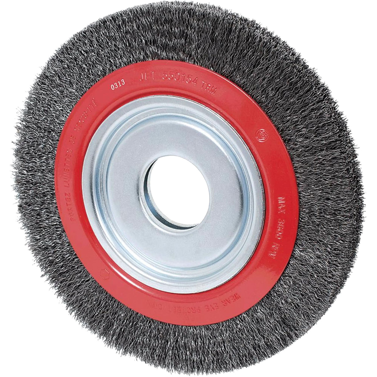 Crimped Wire Wheel, 10" Dia., 0.02" Fill, 2" Arbor