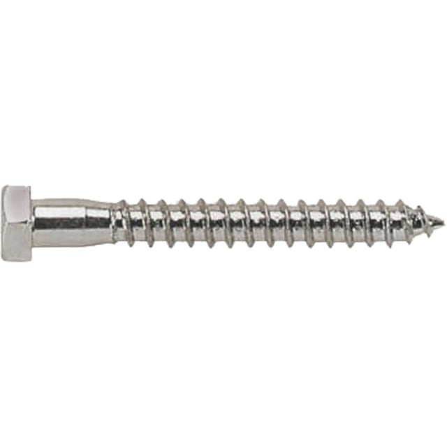Lag Bolt, 3/8" x 4" L, Zinc Plated