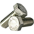 Hex Head Cap Screw, 1/4" Dia., 1/2" L, Stainless Steel, Coarse, Grade 18-8 Stainless Steel