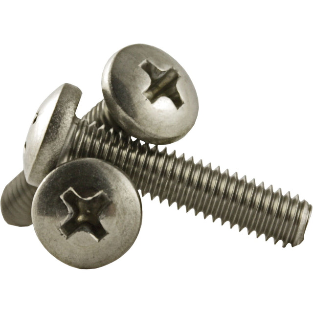 Machine Screw Pan Head, #10 x 1/2" L, Stainless Steel