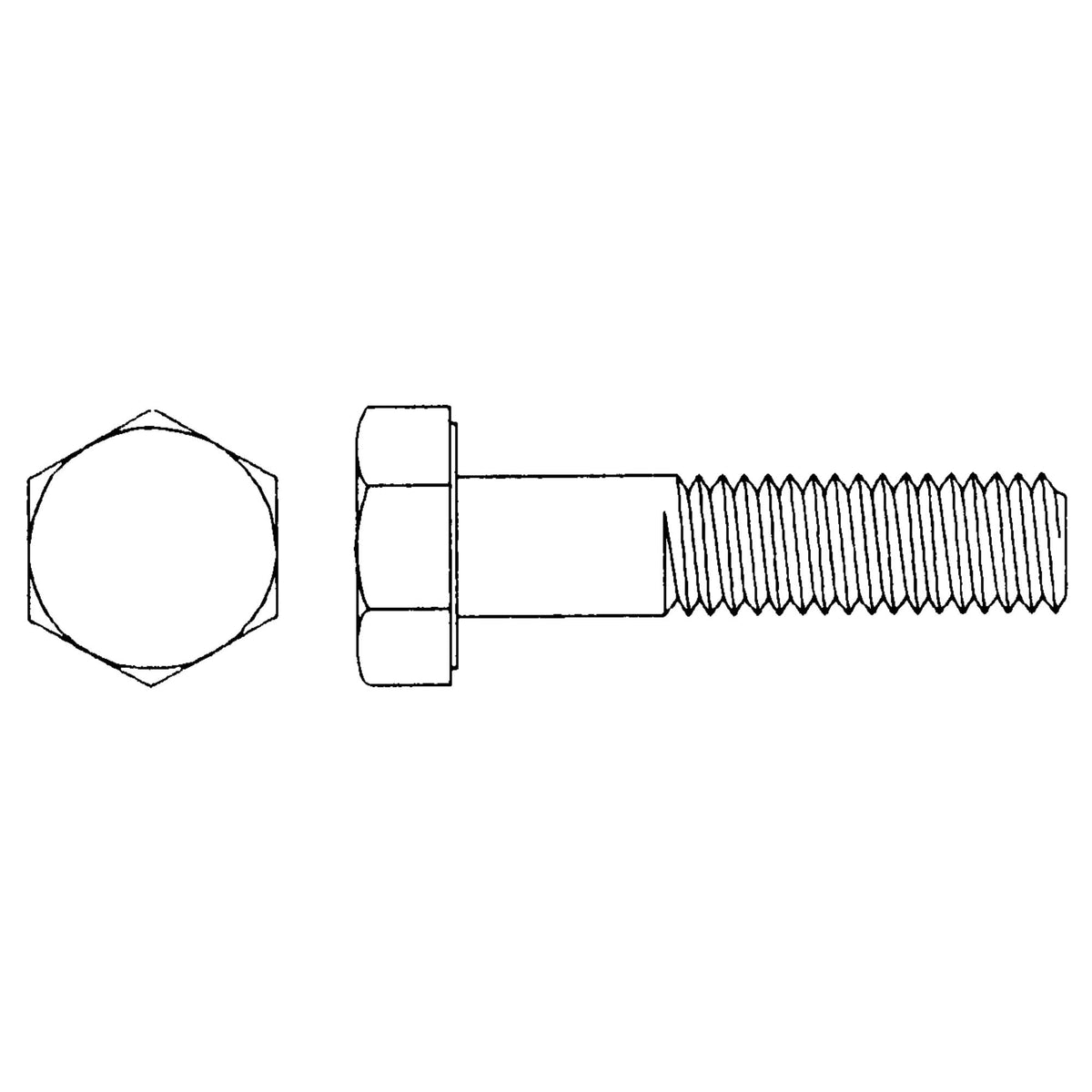 Hex Head Cap Screw, 1" Dia., 4" L, Zinc Plated, Coarse, Grade 5