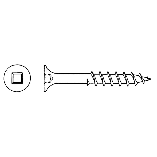 Deck Screws, #8 x 1-1/4" L, Green