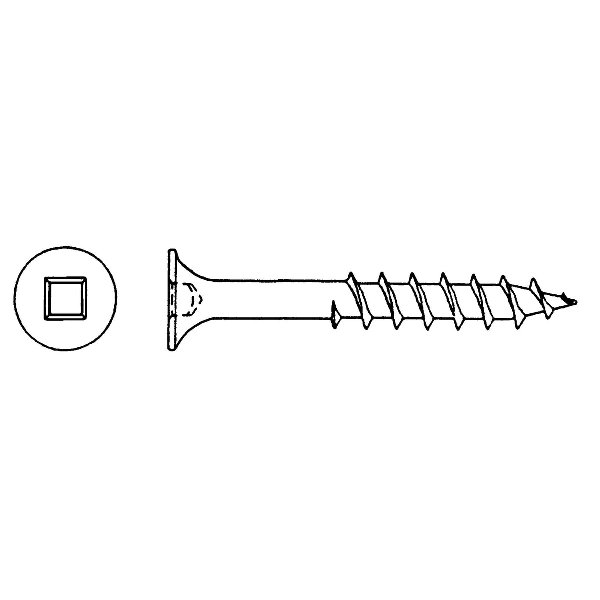 Deck Screws, #8 x 1-1/2" L, Green