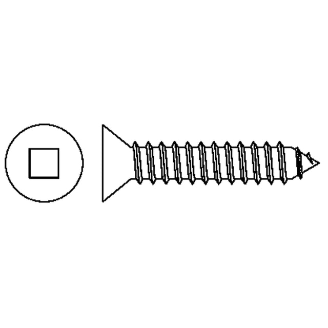 Tapping Flat Head Screws, #6 x 1" L, Zinc Plated