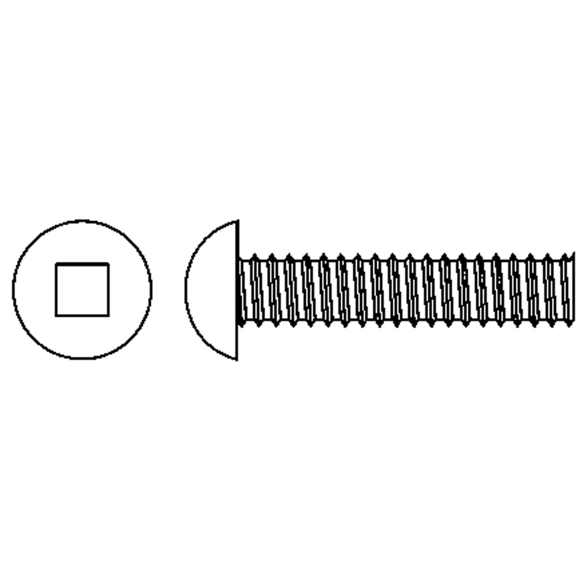 Round Head Machine Screws, #6-32 x 2-1/2" L, Zinc Plated
