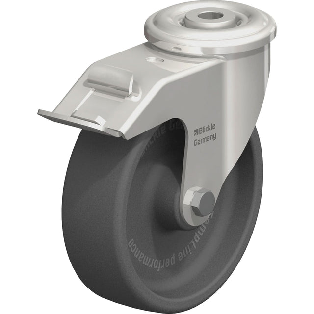Heat-Resistant Thermoplastic Caster, Swivel with Brake, 5" Dia., 330 lbs. (149.685 kg.) Capacity