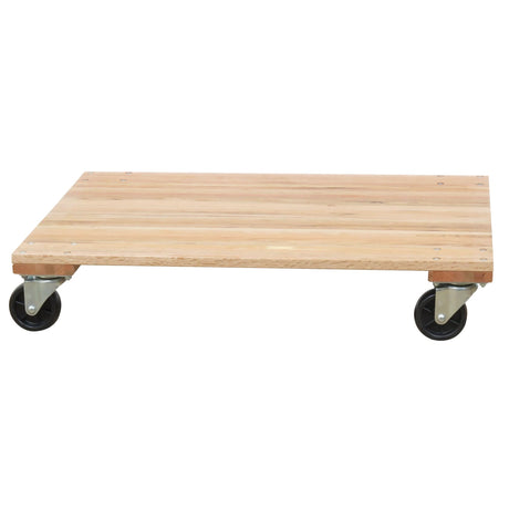 Solid Platform Wood Dolly, Rubber Wheels, 1200 lbs. Capacity, 18" W x 30" D x 7" H