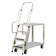 Aluminum Stock Picking Ladder Cart, Aluminum, 22" W x 51-1/2" D, 2 Shelves, 800 lbs. Capacity