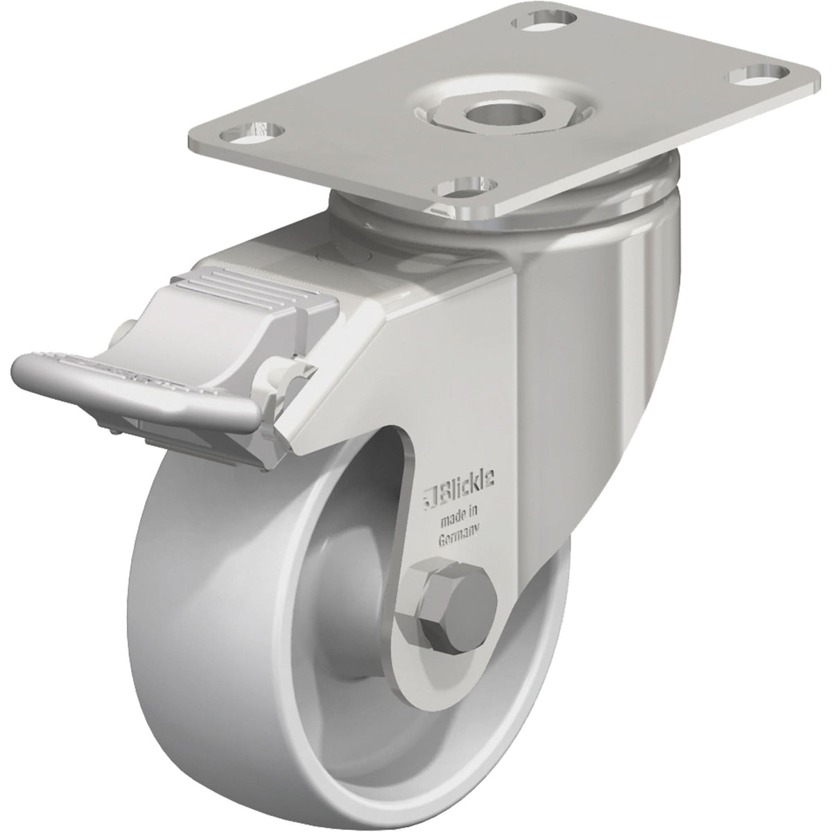 Caster, Swivel with Brake, 3-1/8" (79.5 mm), Nylon, 265 lbs. (120 kg.)