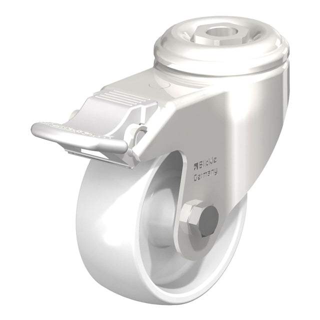 Impact-Resistant Nylon Caster, Swivel with Brake, 4" (102 mm) Dia., 265 lbs. (120 kg.) Capacity