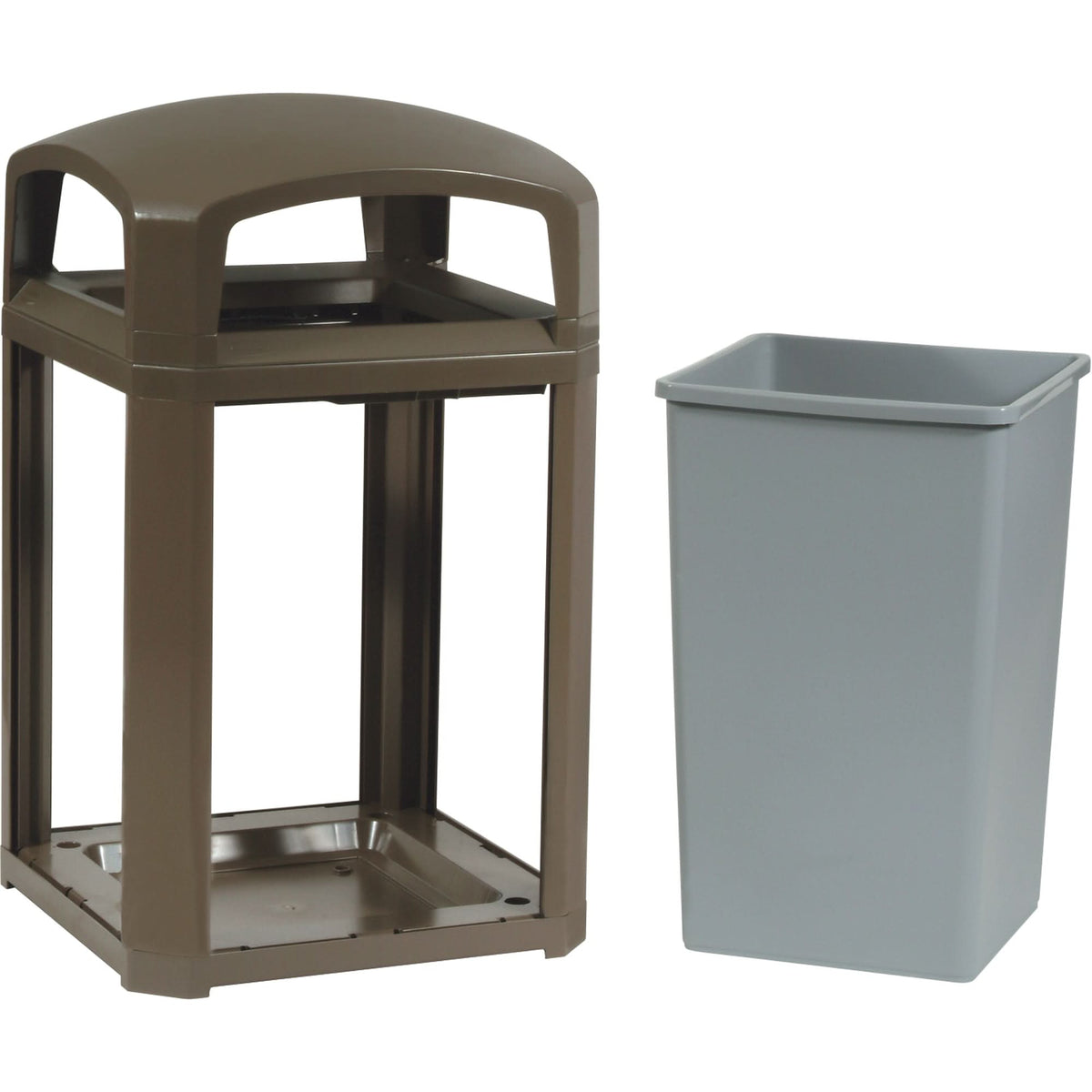 Landmark Series® Classic Container Frame With Rigid Liner, Galvanized Steel, 35 US gal.