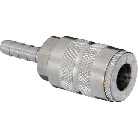 Pneumatic Manual Standard Hose Barb Coupler, Steel, Type F, 1/4", 500 psi