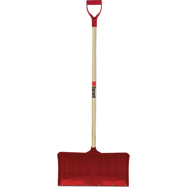 Red Snow Pusher, Polypropylene Blade, D-Grip Handle, 20-3/4" W