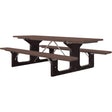 Recycled Plastic Picnic Tables, 6' L x 61-1/2" W, Brown