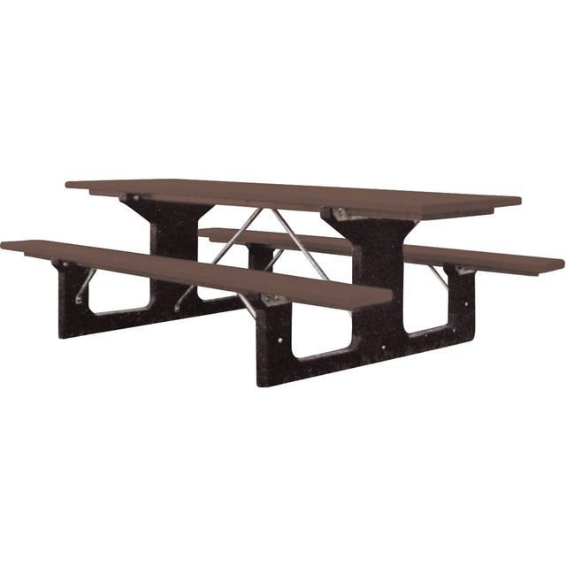 Recycled Plastic Picnic Tables, 6' L x 61-1/2" W, Brown