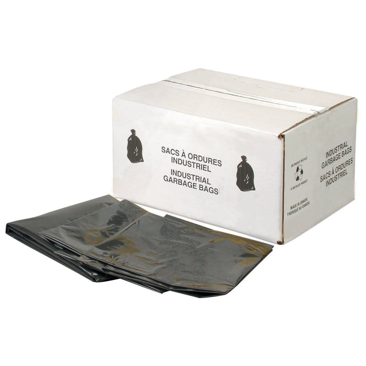 Heavy-Duty Garbage Bags, 4X Strong, 35" W x 50" L, 6 mils, Black